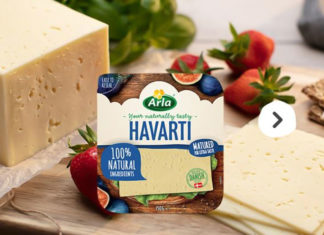 Κίτρινο τυρί Havarti από την Arla Foods